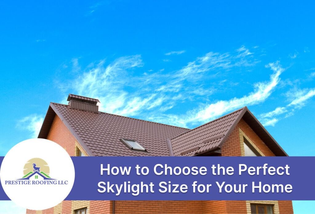 Modern house roof with skylights under clear blue sky.