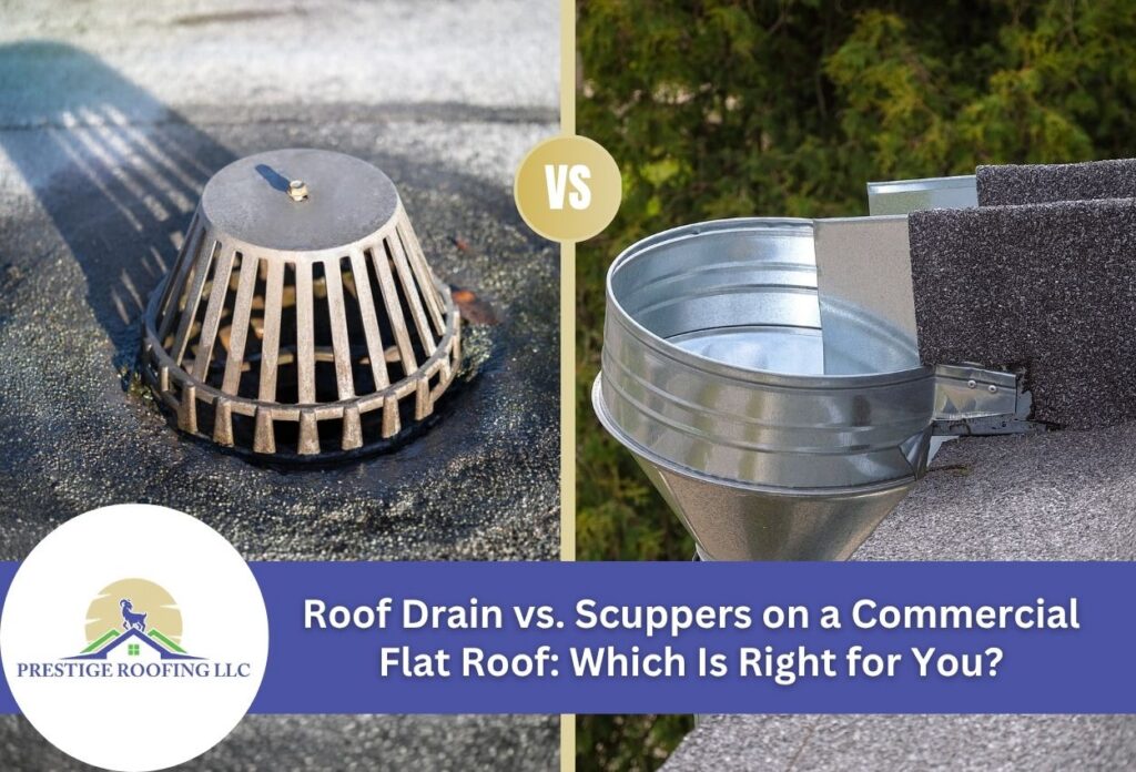 Comparison of commercial roof drain versus scupper system